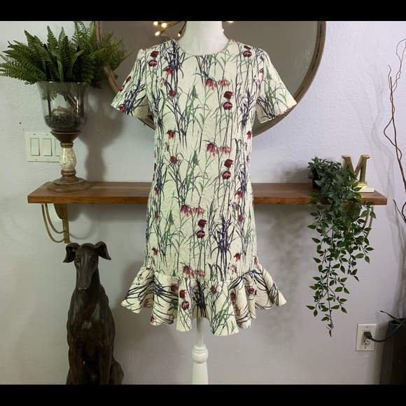 Anthropologie Sam & Lavi Floral Ruffle Hem Mini XS - Picture 3 of 9